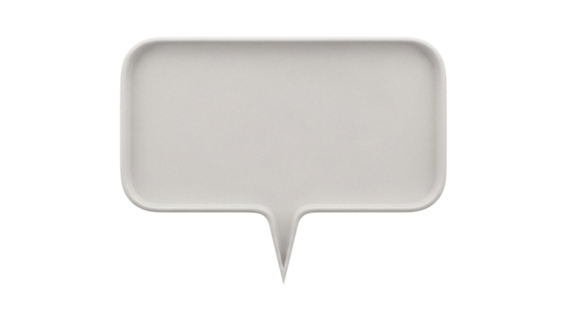 Gray speech bubble PNG isolated on transparent background, communication and message icon for social media and design projects