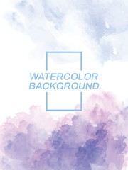 Ethereal painterly background with soft blue and gentle purple watercolor washes