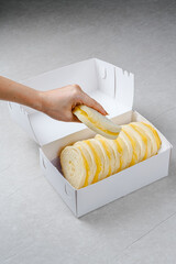 steamed bread or bun filled with srikaya jam