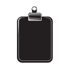 black clipboard isolated on white