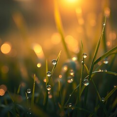 green grass in the morning