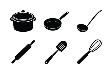 Cooking Tools vector silhouette bundle