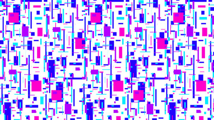 Blue pink glitch. Digital glitch effect. PNG background. Featuring distorted RGB shifts. Pixel noise. Fragmented lines. Interference. For overlays in design, tech visuals, video editing, cyber visual