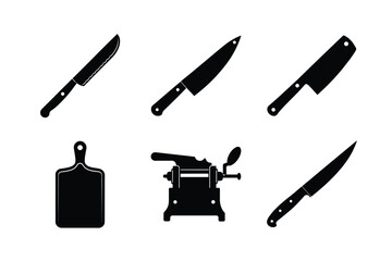 Knives and Cutting Tools vector silhouette bundle