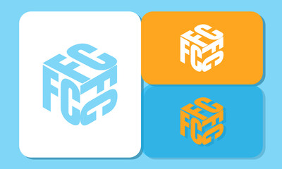 3D Cube Monogram Logo Design