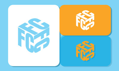3D Cube Monogram Logo Design