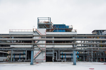 Oil and gas industrial. Oil refinery plant form industry