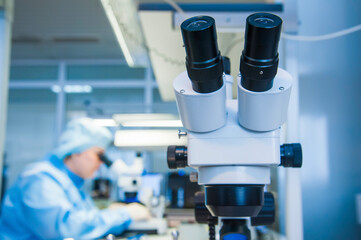 Microscope at laboratory
