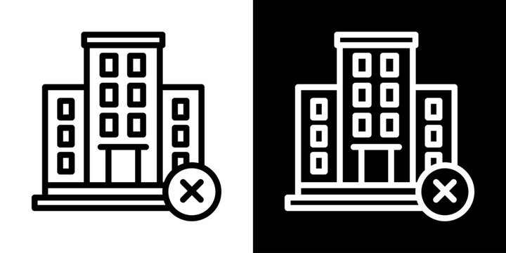 Decommission Icon Of Line Black And White Style Vector Illustration
