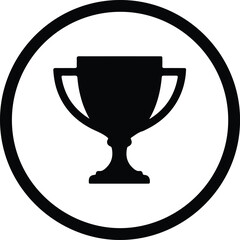 Illustration achievement icon with trophy cup silhouette vector