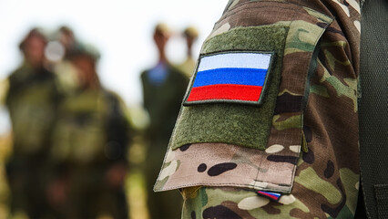 Obraz premium A Russian soldier modern military gear