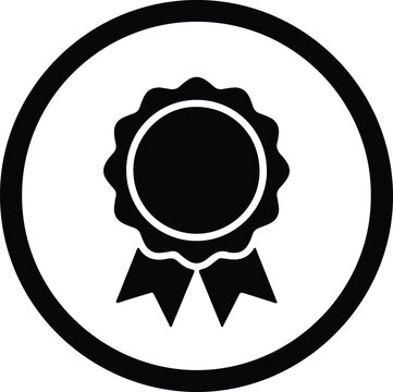 Illustration badge achievement award medal icon silhouette vector