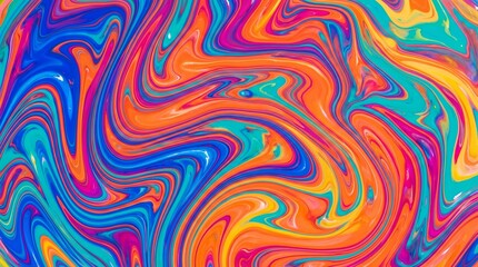 Obraz premium Colorful vivid liquid marble swirl pattern perfect for posters, prints, web graphics and modern artistic branding