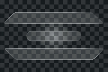 3D liquid glass button and frame set transparent silver color