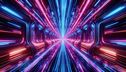 Futuristic Neon Tunnel – Sci-Fi Corridor