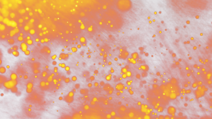 Flow of glowing bokeh lights particles isolated on transparent png background