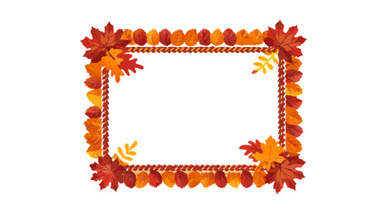 Autumn-themed rectangular frame with orange leaves