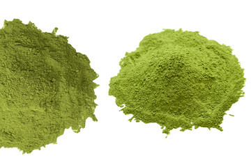 Matcha tea, matcha powder isolated on a white background.