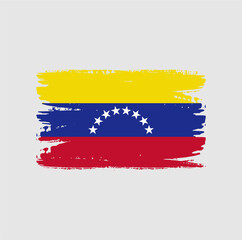 Worn and distressed national flag of venezuela with brushstroke texture and faded colors