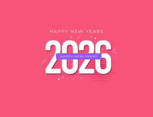 New year 2026 logo design template