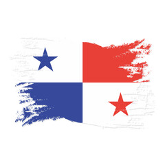 Waving flag of panama with distressed texture representing national pride and independence