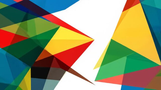 Colorful abstract artwork showcasing geometric forms in various bright, translucent hues