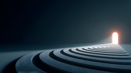 A conceptual image of a strategic path leading to a glowing target, illustrating the journey and alignment of actions towards success