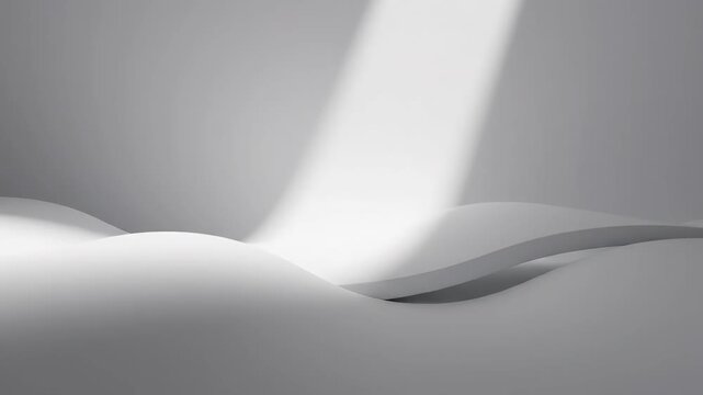 Abstract Fluid Shapes Moving Smoothly in Soft Gray Tones with Subtle Lighting Effects for Modern Creative Design