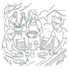 Family Backyard Barbecue Gathering