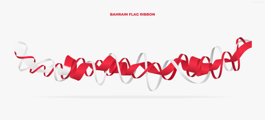 Bahrain Flag Waving On white Background. Independence Day Concept Design