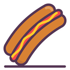 Hot Dog with Mustard Illustration