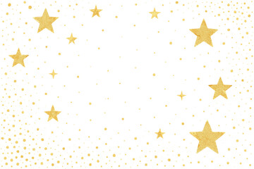 An abstract backdrop featuring dark blue and gold particles, complemented by a New Year and Christmas theme with sparkling gold stars, golden light particles creating a bokeh effect over a navy