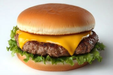 Close-up Shot of a Beef Burger on a Plain Background