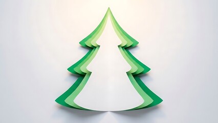 Obraz premium Layered Paper Christmas Tree With Green Tones photo