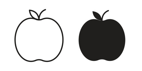 Apple icons set. Simple set of vector illustrations