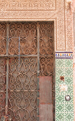 Architecture, porte dans la Médina, Marrakech, Maroc