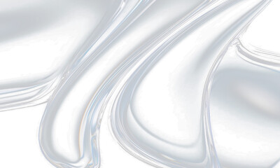Abstract silver blue metallic liquid flow artistic transparent background