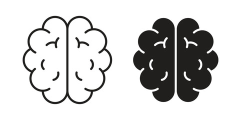 Brain icons set. Simple set of vector illustrations