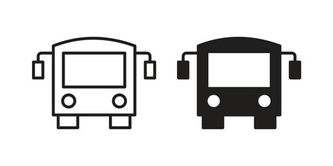 Bus icons set. Simple set of vector illustrations