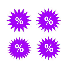 Four purple starburst discount sale percent symbols