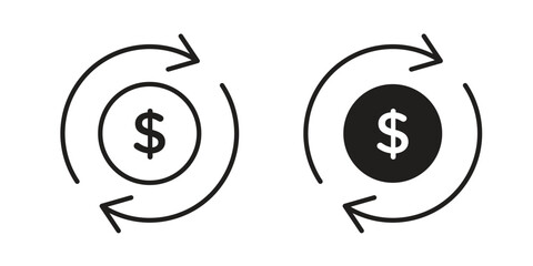 Cash flow icons set. Simple set of vector illustrations