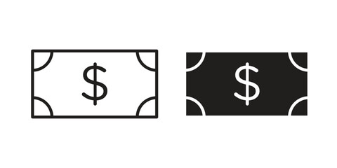 Cash icons set. Simple set of vector illustrations