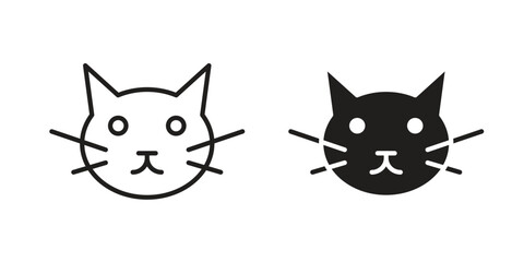 Cat icons set. Simple set of vector illustrations