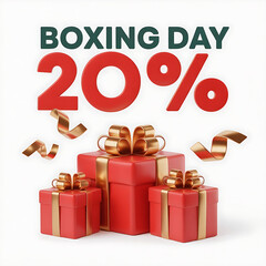 Red Christmas gift boxes with bows and ribbons for a happy holiday celebration