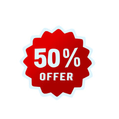 Fifty Percent Offer Badge in Flat Illustration for Winter Promo