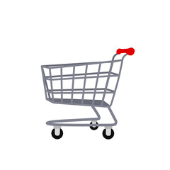 Shopping Cart Illustration in Flat Style for Winter Sale Promo