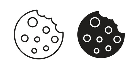 Cookie icons set. Simple set of vector illustrations