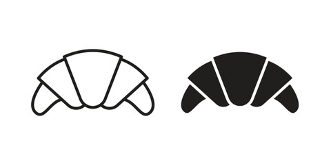 Croissant icons set. Simple set of vector illustrations