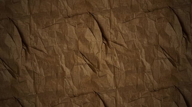 Crumpled Brown Paper Texture Background High Resolution Deep Shadows Rustic Grunge Design Element
