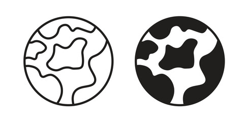 Earth icons set. Simple set of vector illustrations